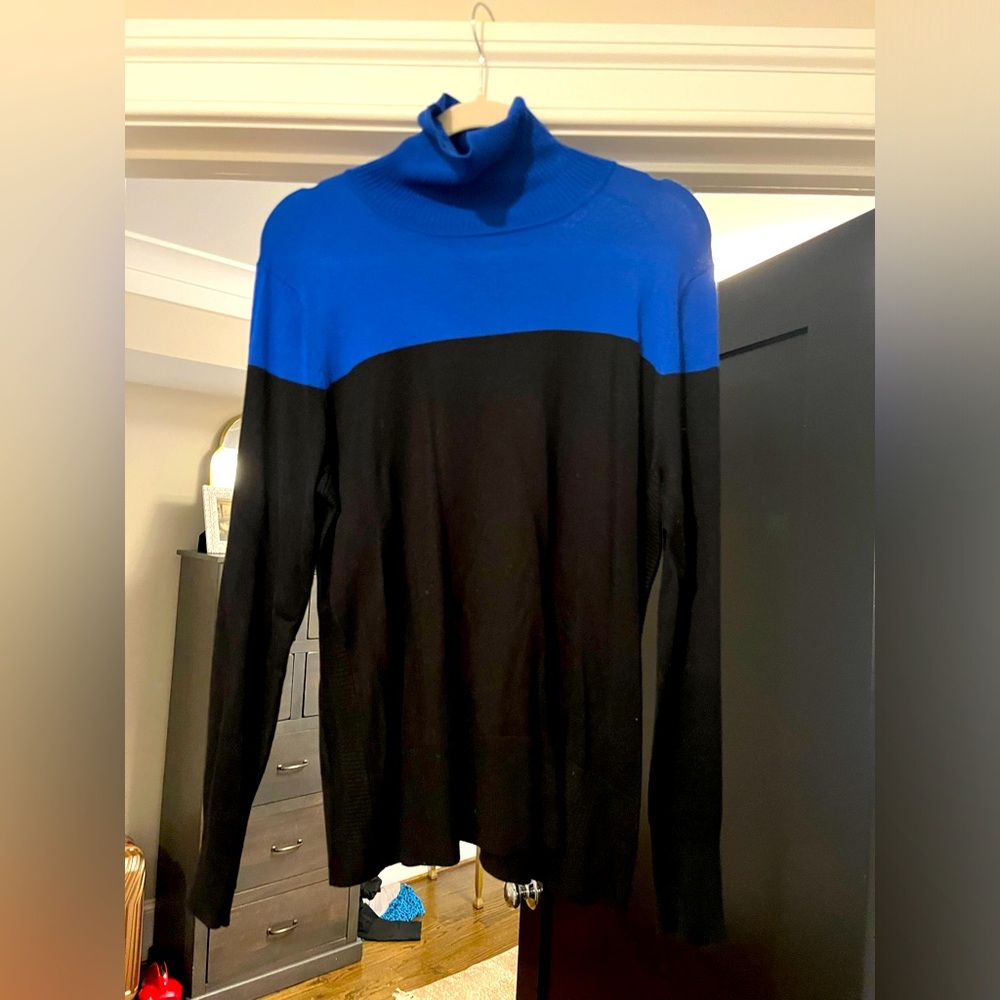 Black and Blue Turtleneck, Worn Once, Large